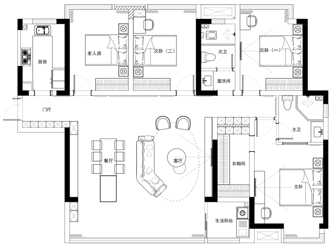 中建龙玺台法式轻奢装修丨美的家装饰工程中心-21