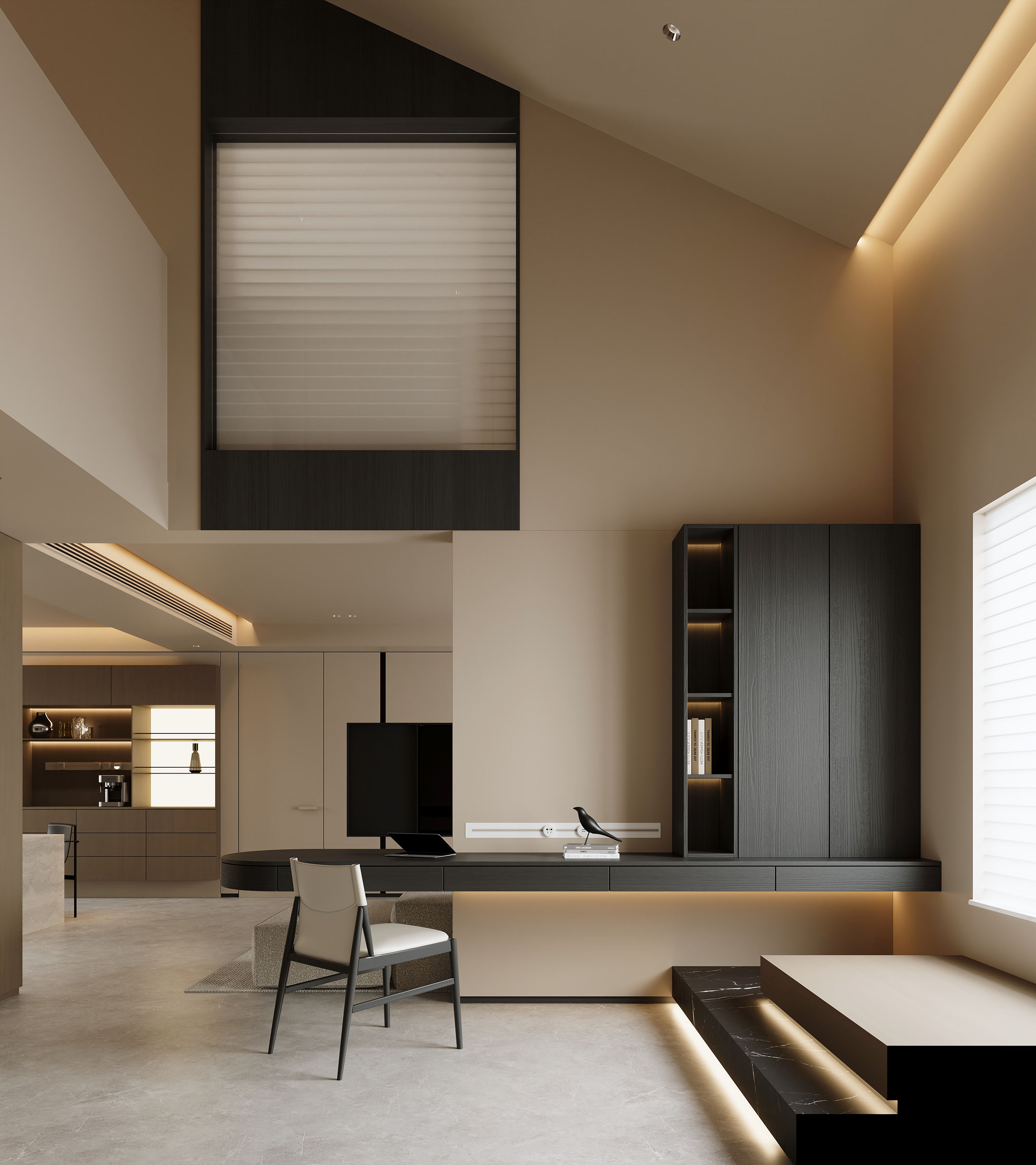 沈阳  万科新都心  186㎡ 现代简约风格效果表现-7