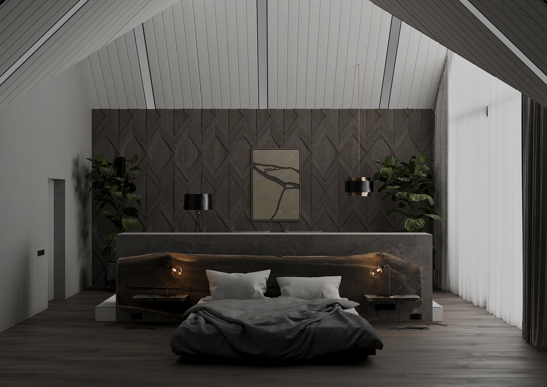 House in the mountains (master bedroom and wardrobe)-7