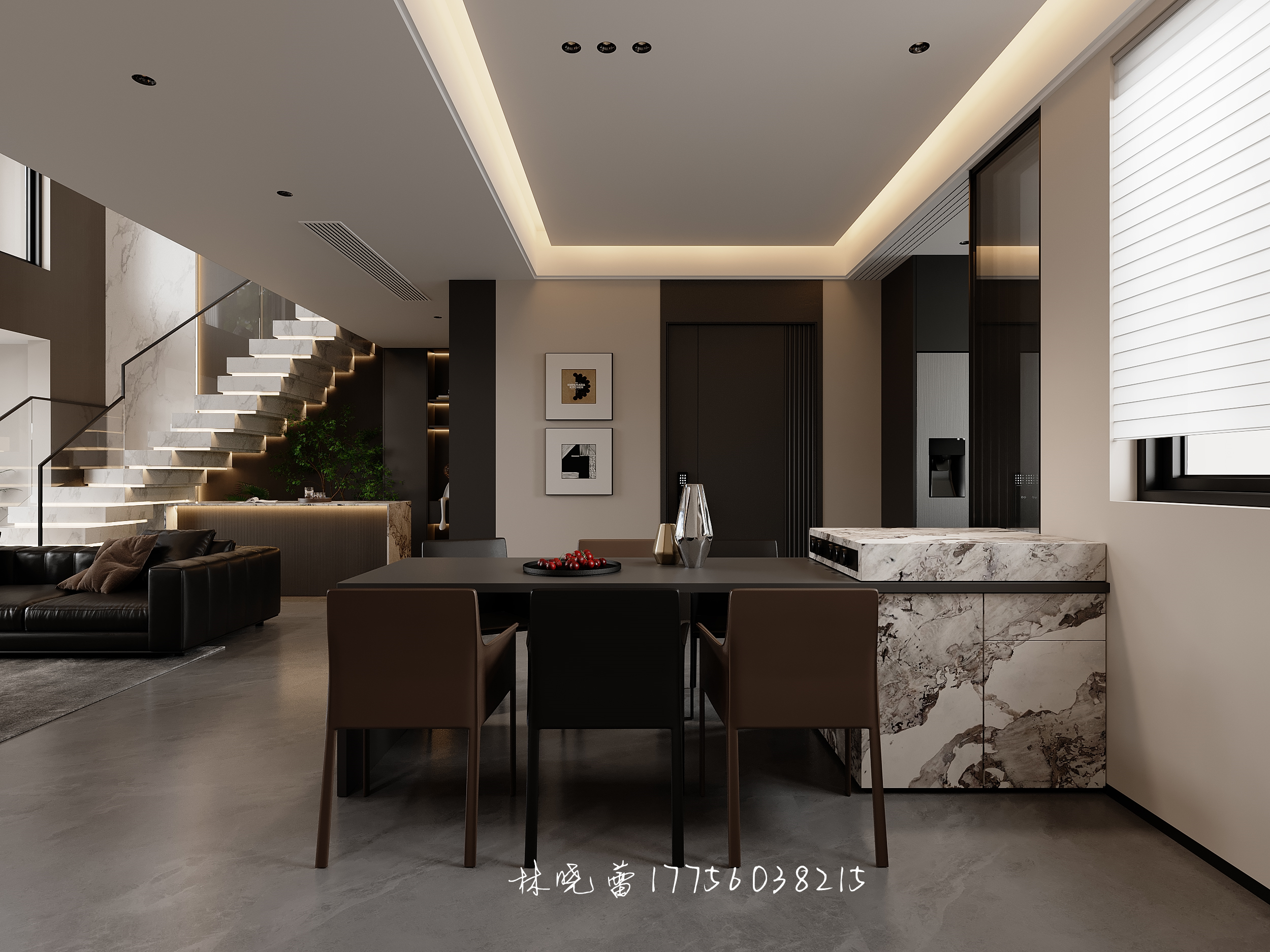 现代意式挑空别墅-3