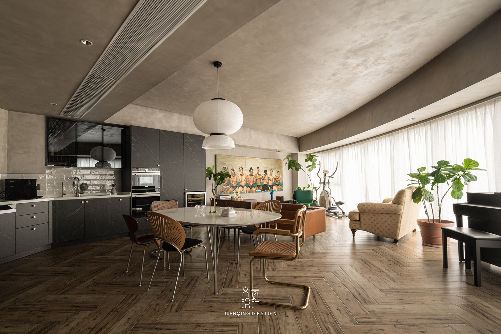 扇形户型复古大宅设计-11