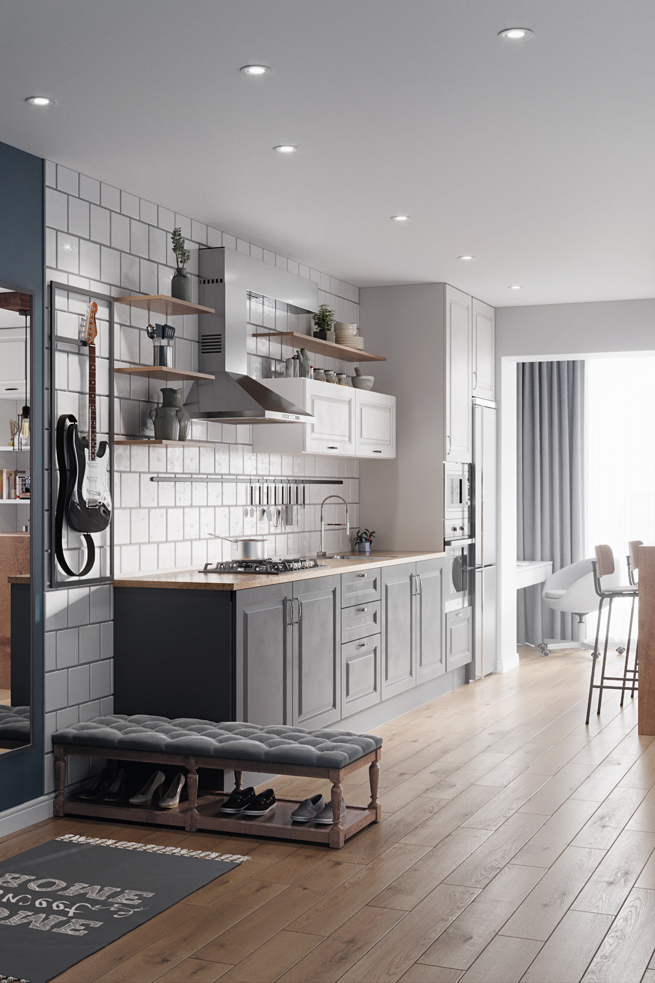 Visualization a small flat for Design studio 25Ideas-2