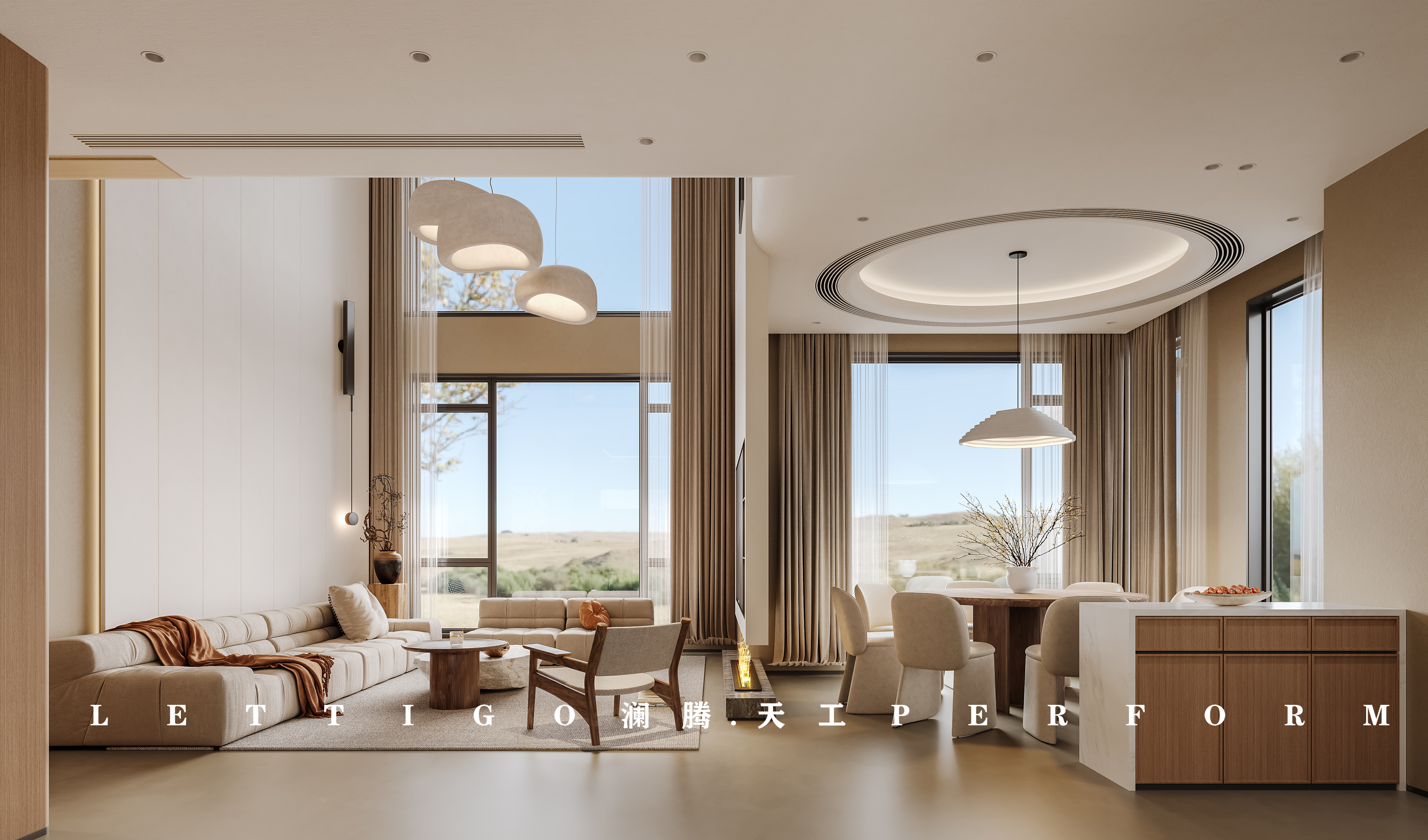 原木风温馨现代别墅，整个空间给人传递舒适的美感-2