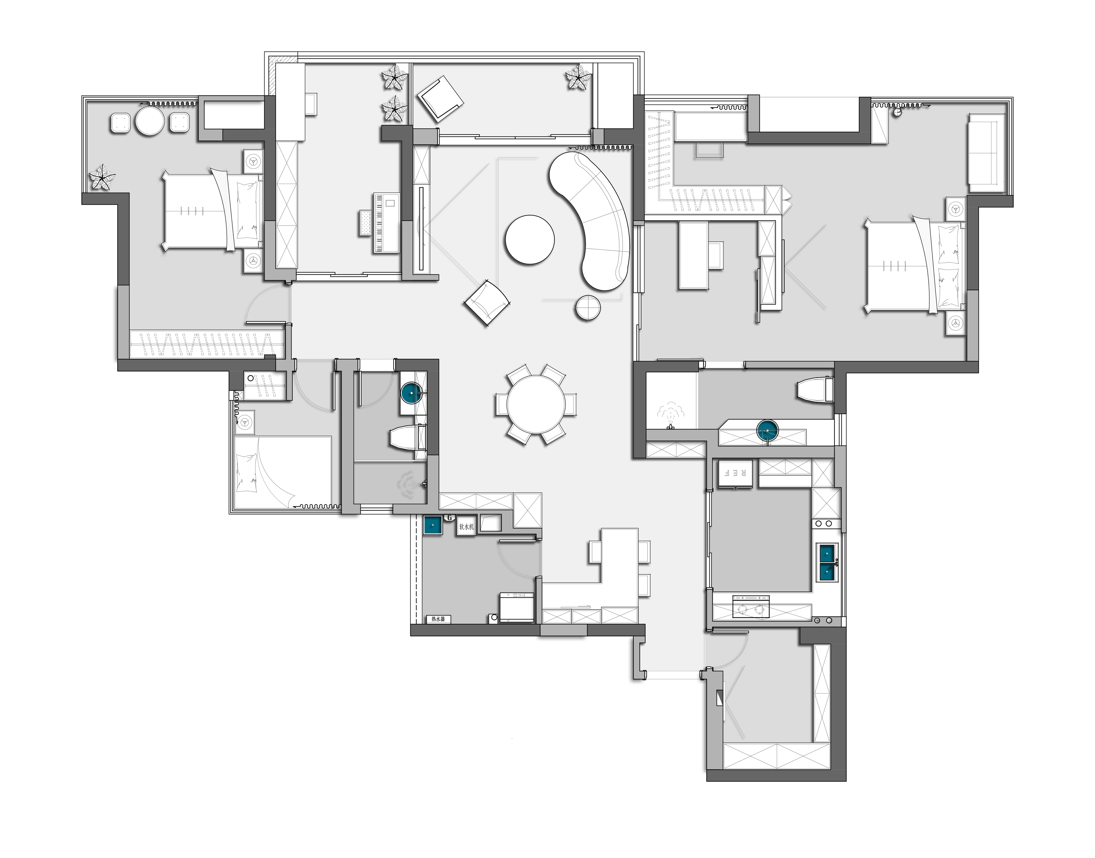 重庆 150 平米三室时尚家居设计-16