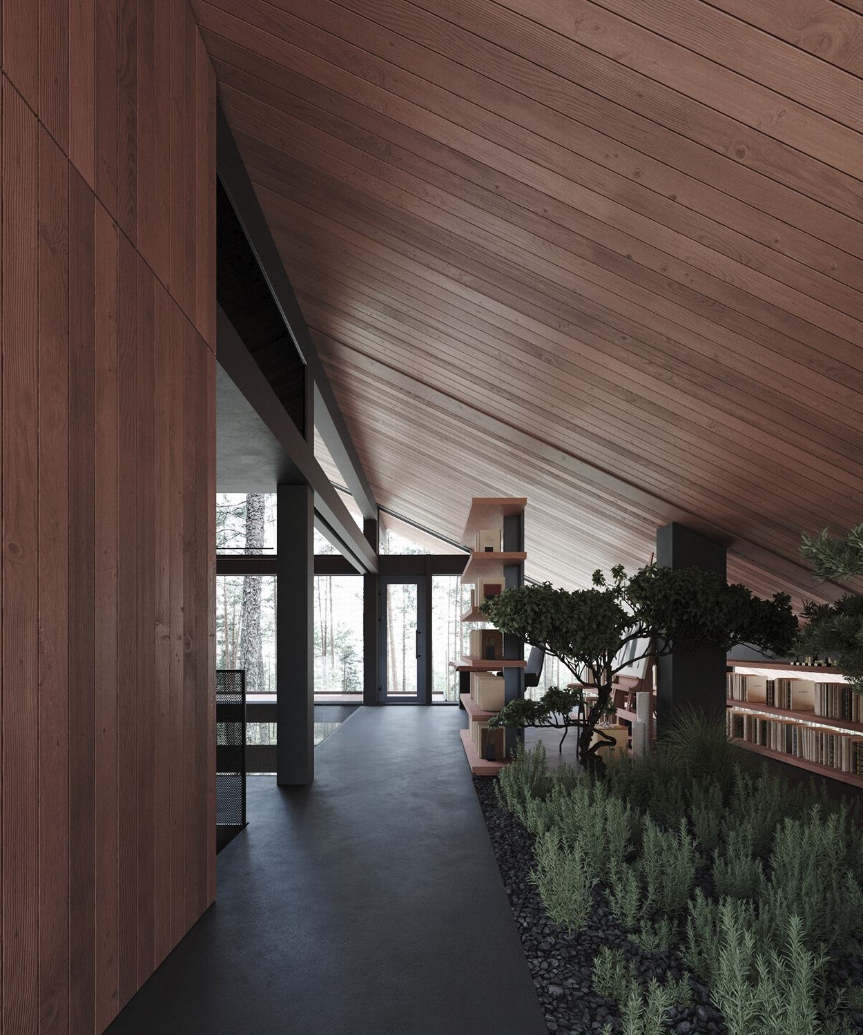 莫斯科森林中的自然共生别墅丨Stephen Tsymbaliuk-26