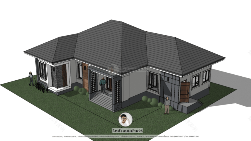 P 1746单层泰式坡顶现代风格住宅设计-17