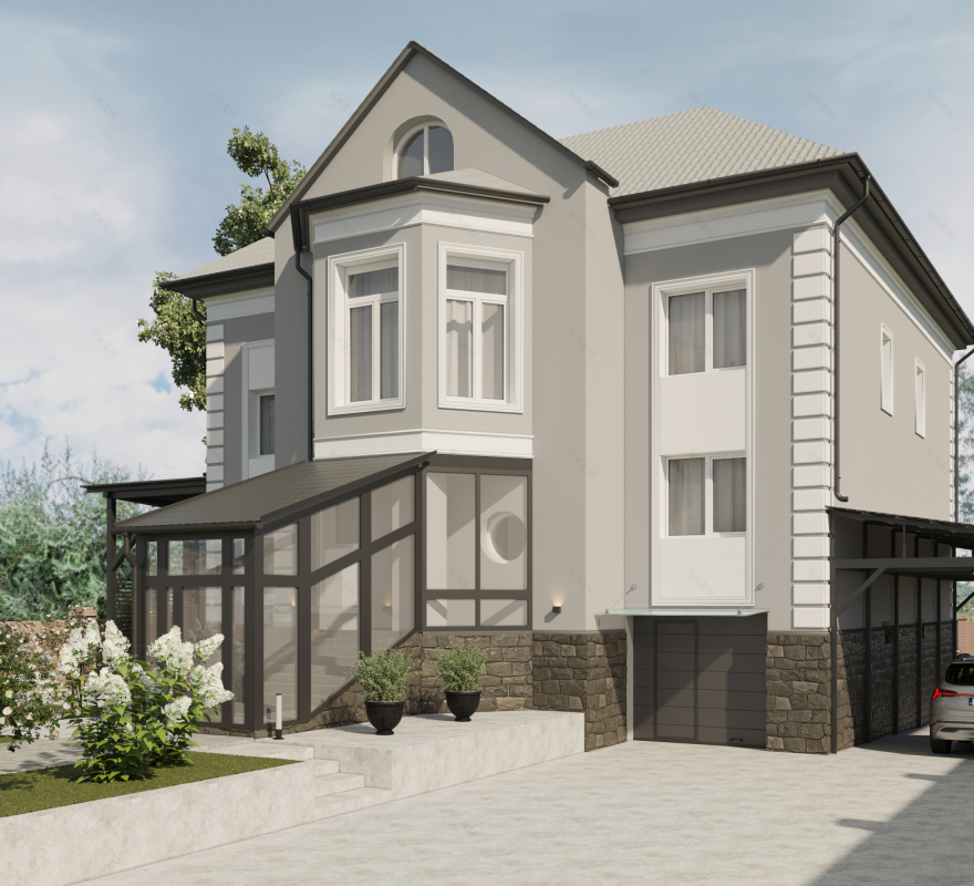 带附属建筑的乡村住宅外立面设计-12