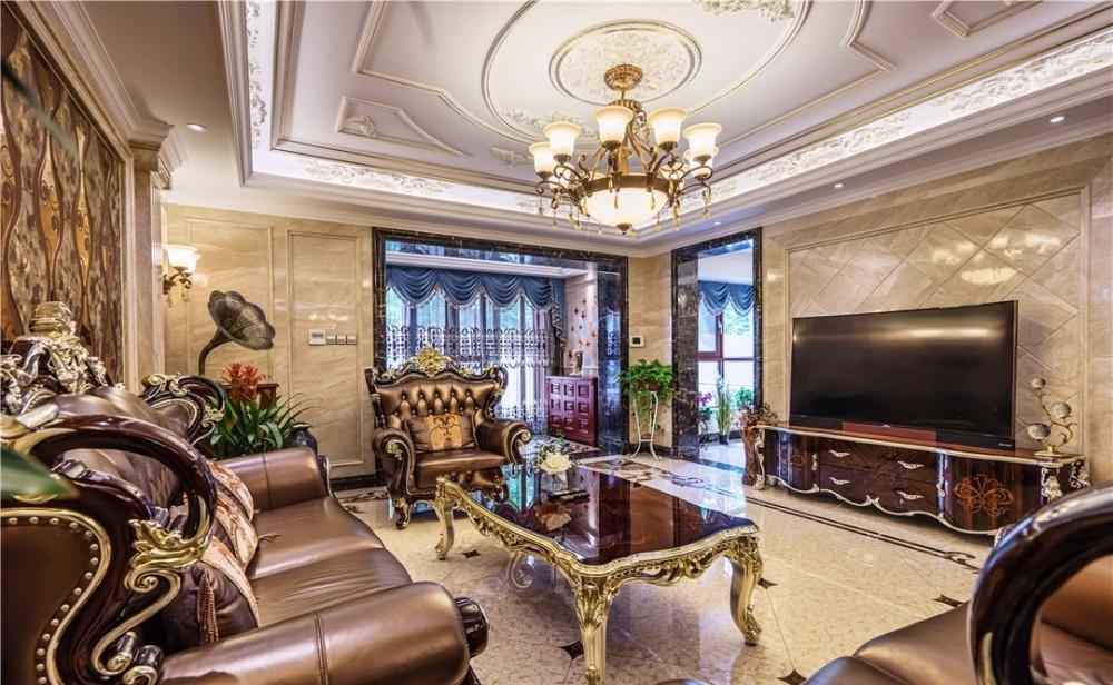 欧式浪漫情调的极致演绎——某顶豪客厅设计-5