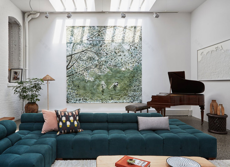 纽约布鲁克林旧工厂改造明亮阁楼住宅-1