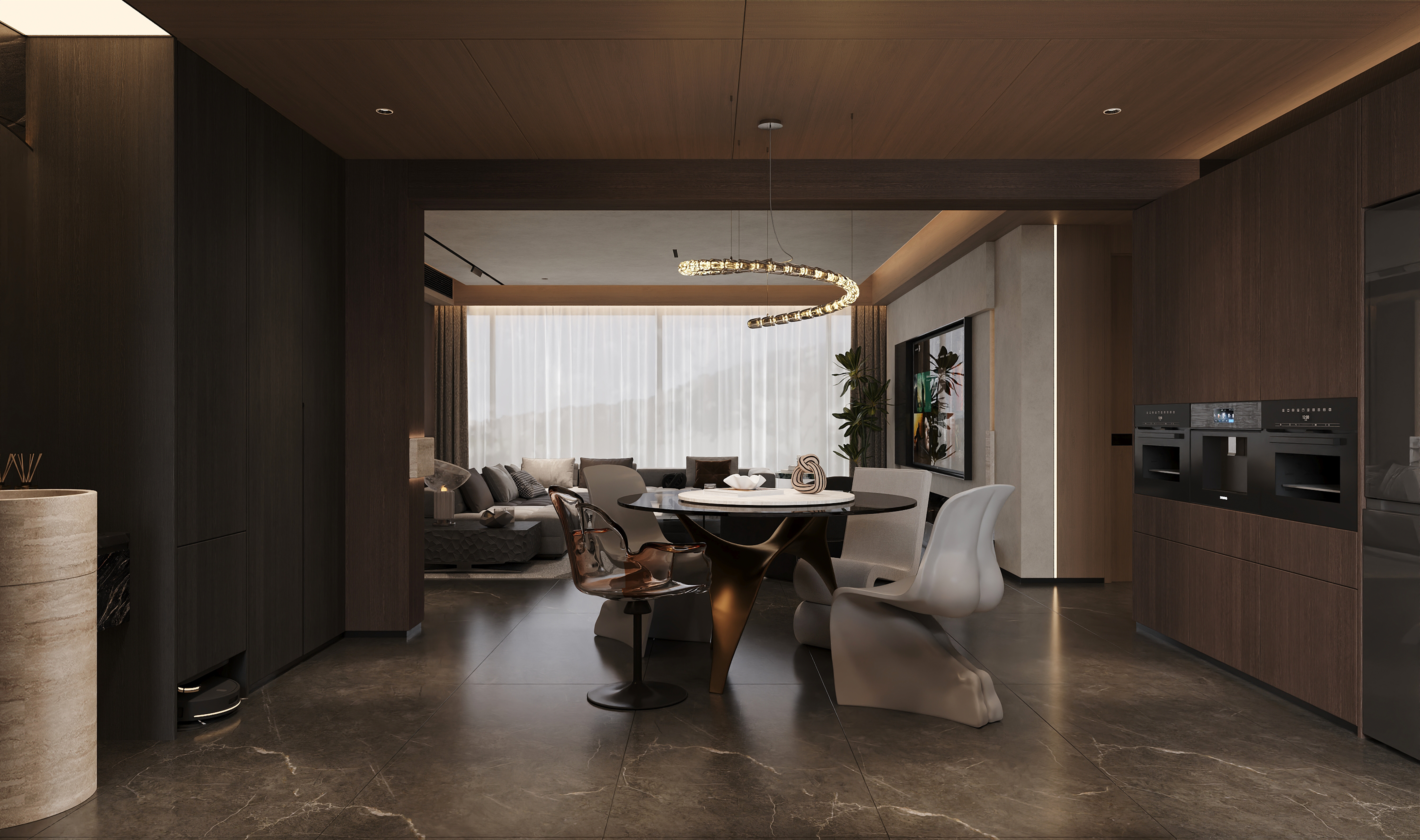 黑河市  豪庭名苑168㎡  意式轻奢效果表现-12