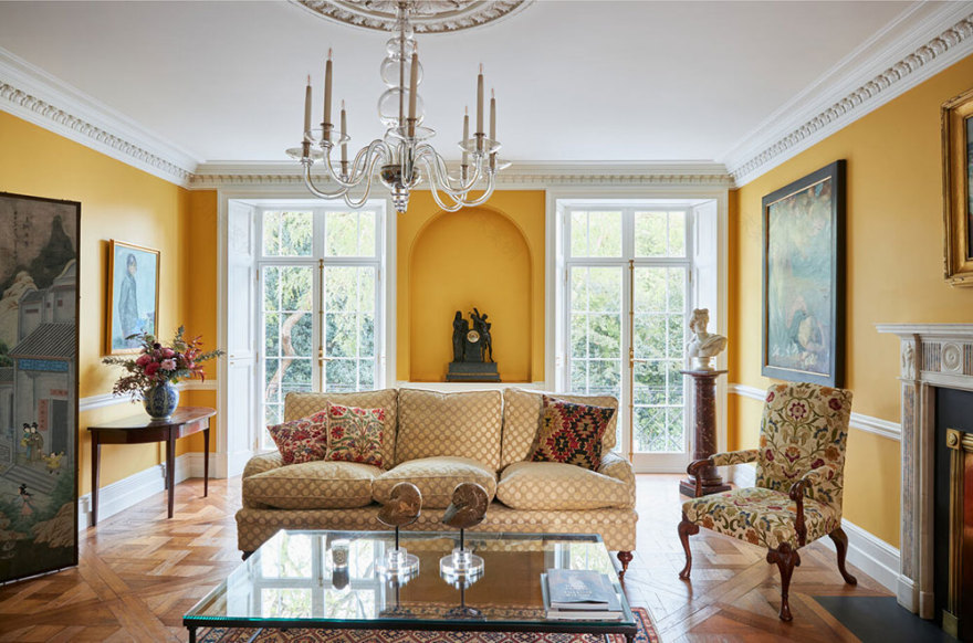 伦敦肯辛顿更新的乔治亚式联排别墅,色彩斑斓的古典之美-13