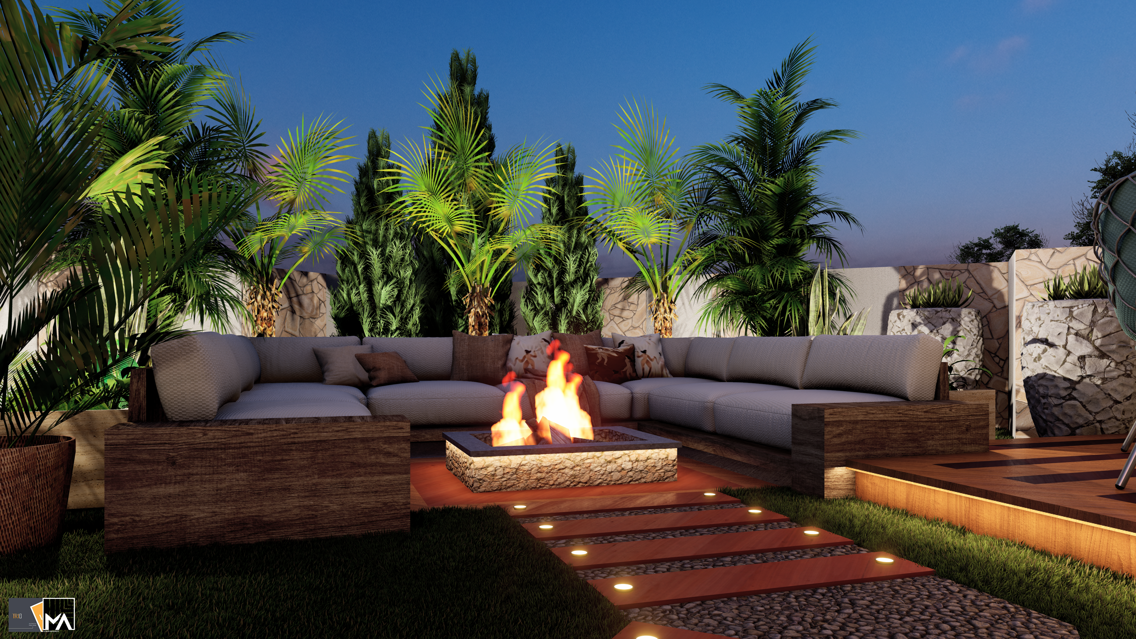 屋顶景观别墅棕榈山丨TRIO INTERIORS-8