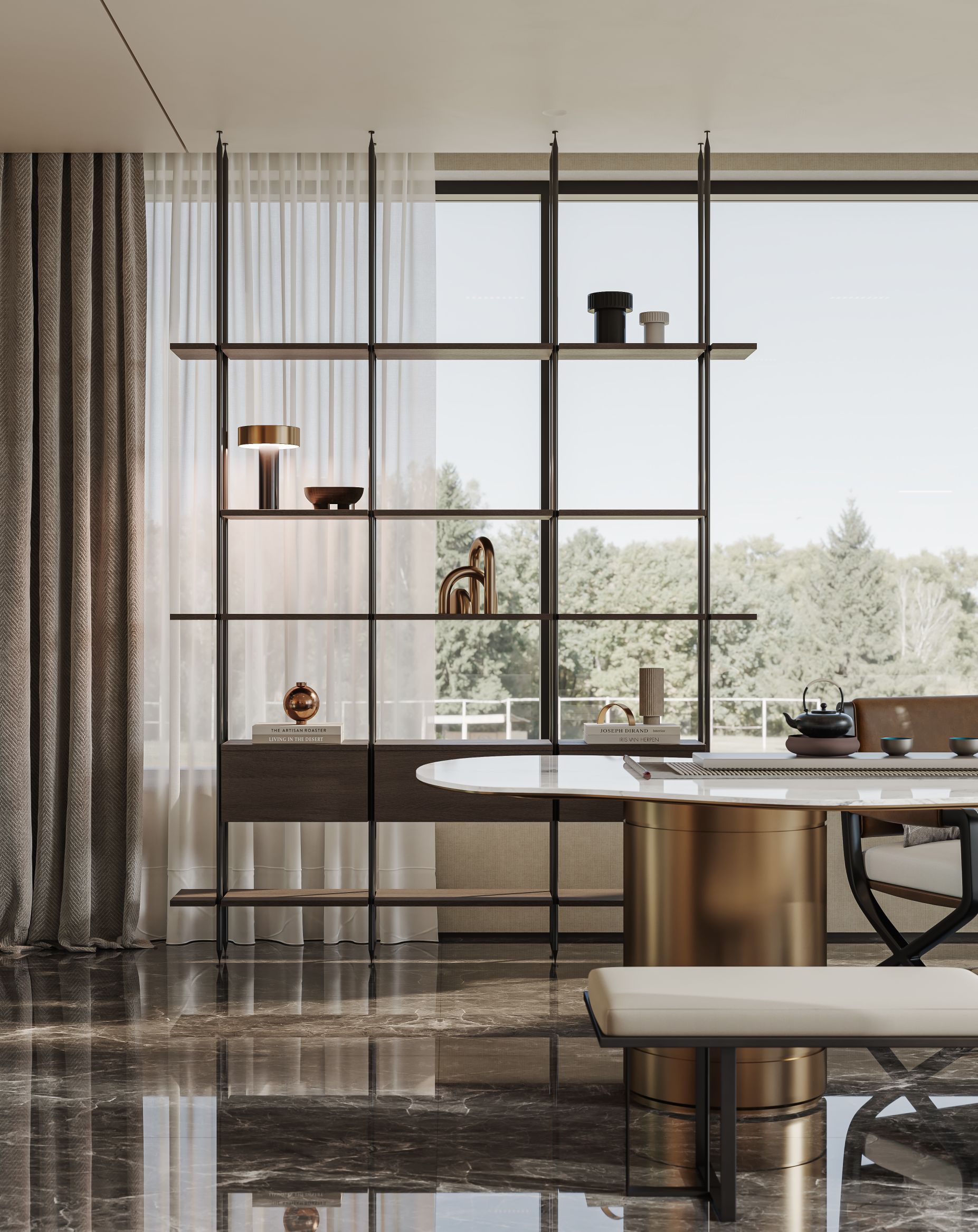 现代轻奢|客餐厅效果图-3