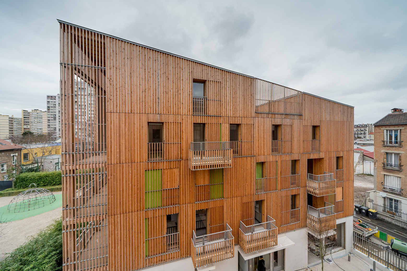 法国 Auvry Barbusse 木质住宅,城市更新之作-22