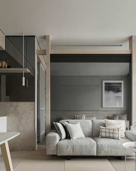 突破限制！塌塌米取代地砖,营造45平度假感住宅丨行舍空间事务所