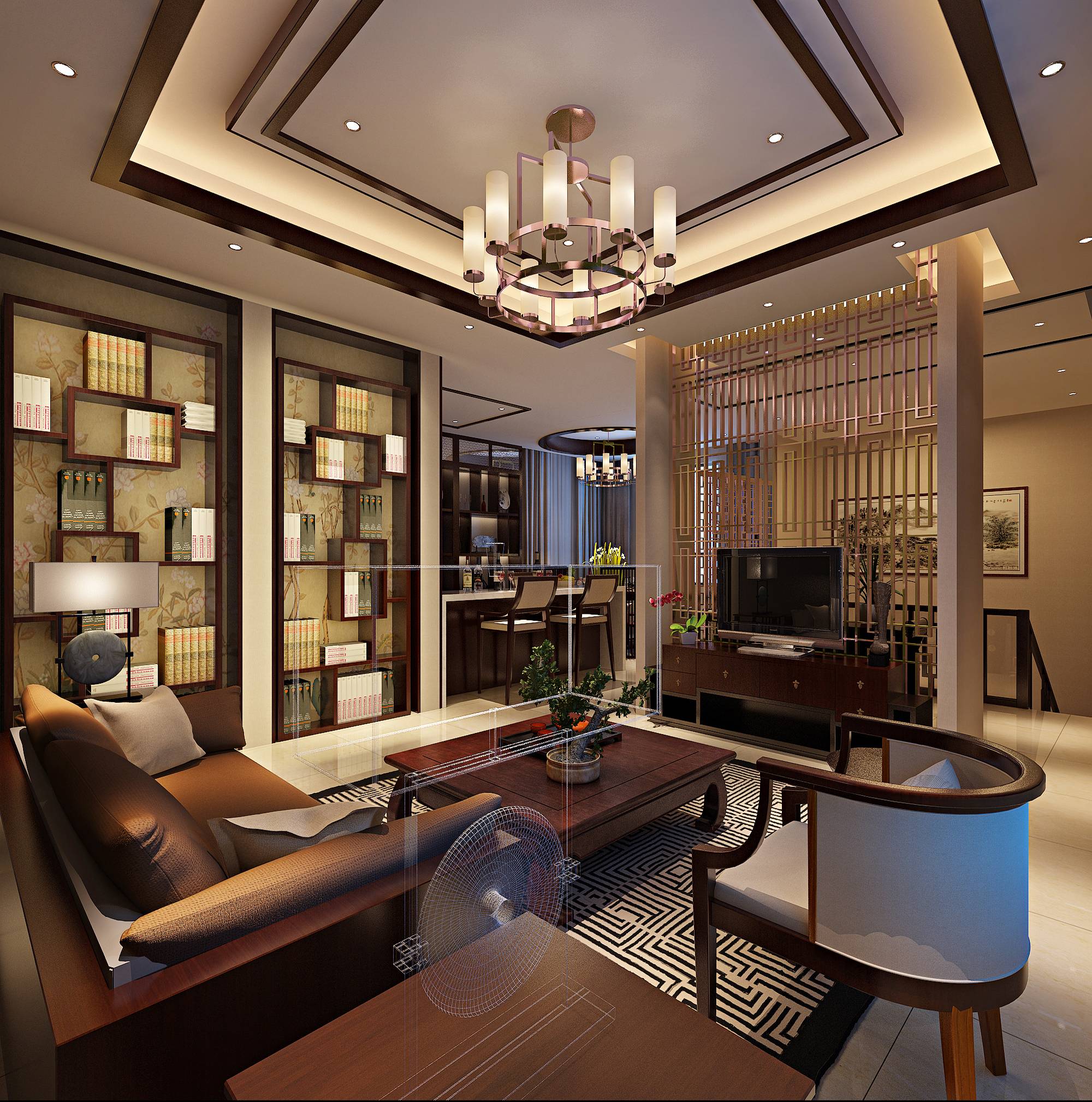 中式新中式风格家装效果图-8-5