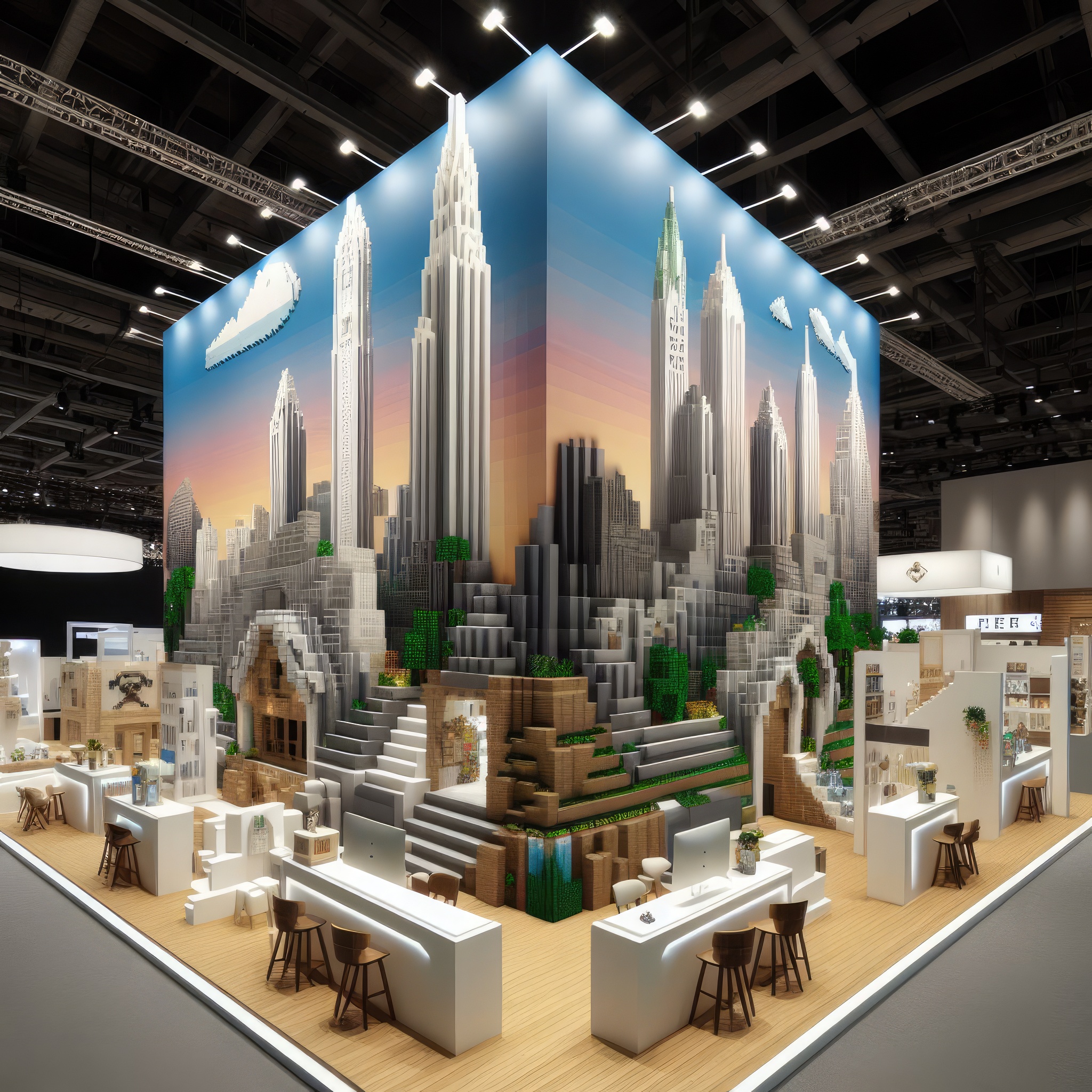 Minecraft exhibition booth/store design ai generated-9