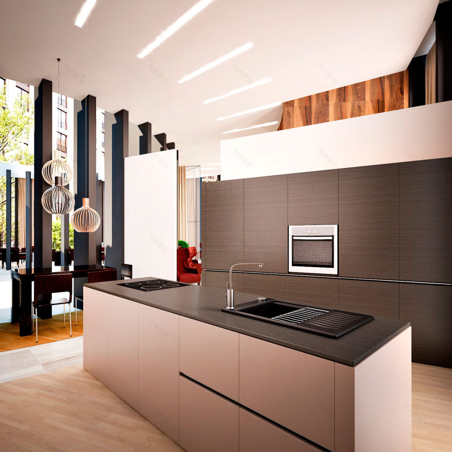 莫斯科高端住宅销售办公室设计-30