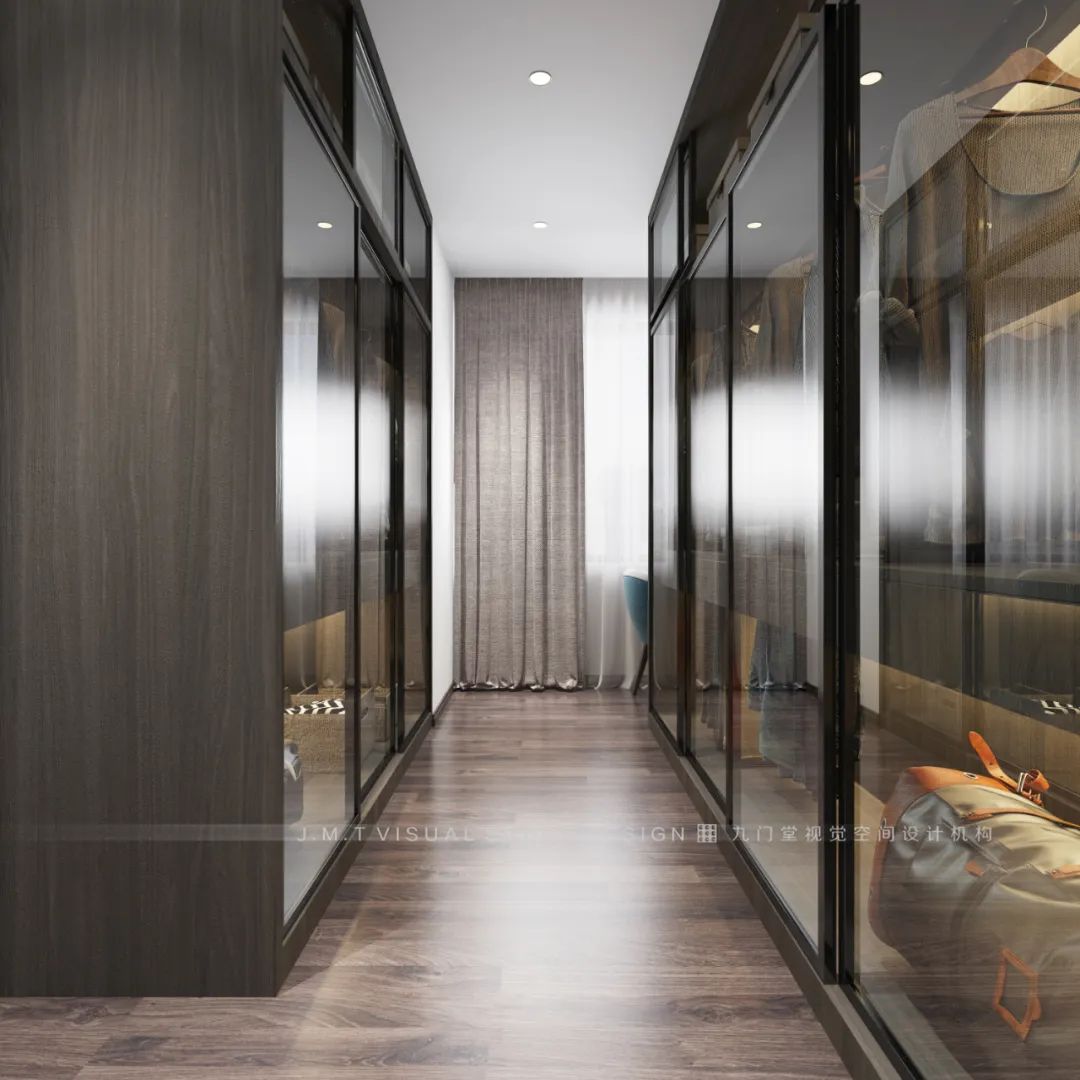 盛天华府 | 130㎡写意新中式家居,红蓝灰调绘诗意空间-23