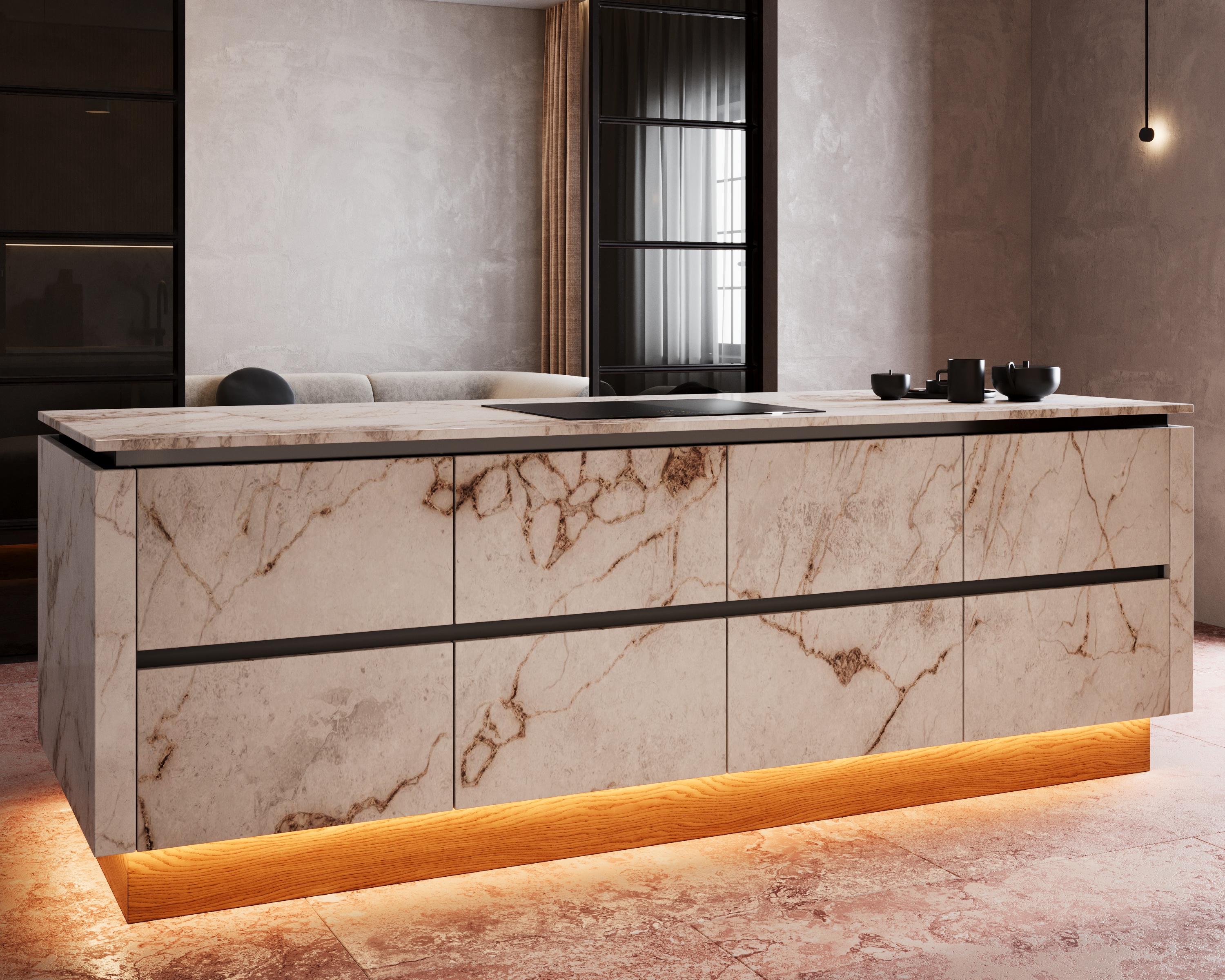 现代厨房室内可视化项目-4