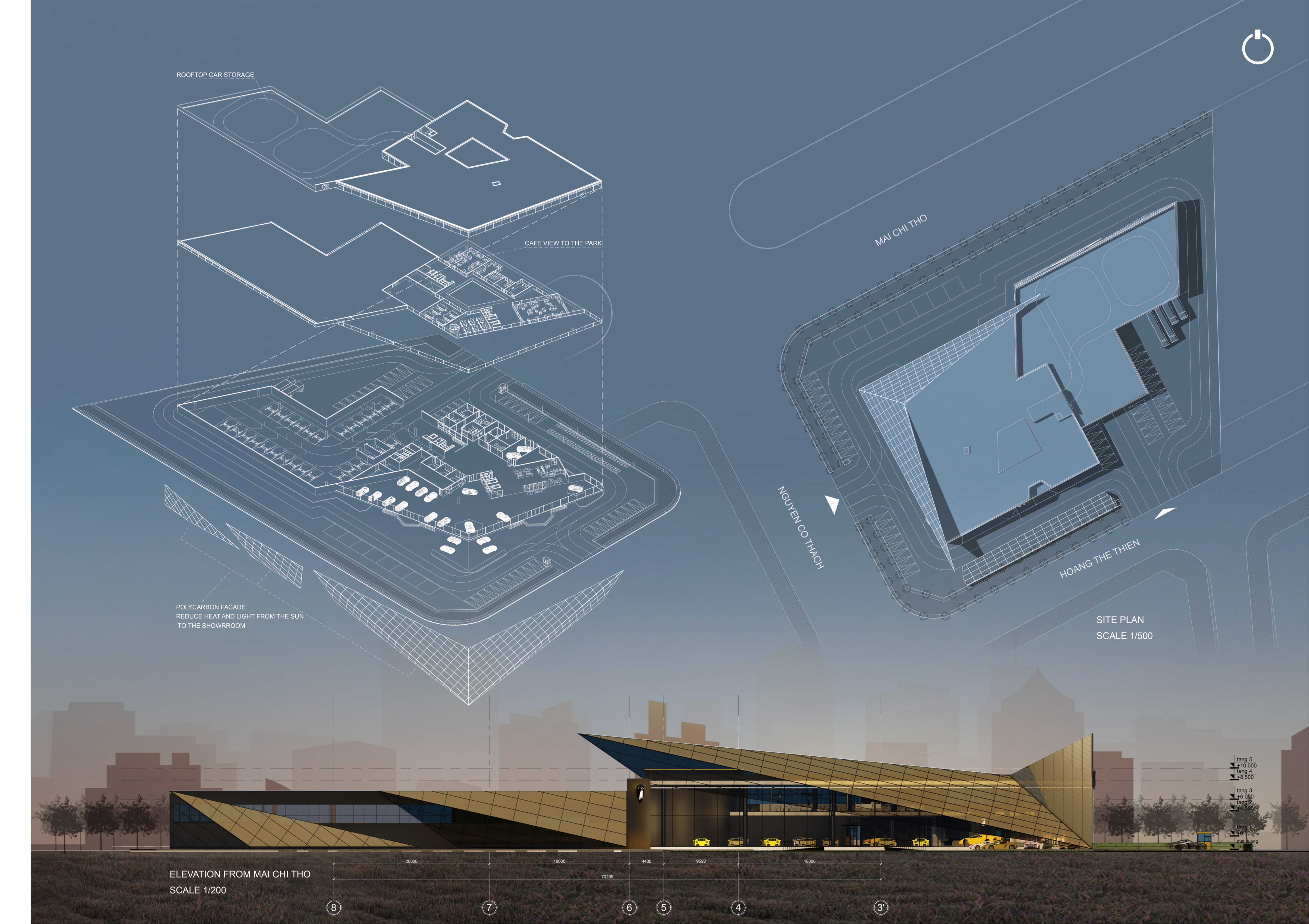 兰博基尼汽车展厅设计丨越南胡志明市丨建筑学院三年级学生-1