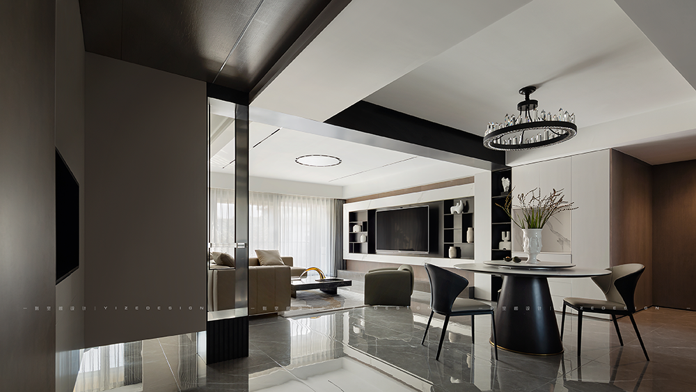 风随影动,黑白写意水墨画之居-1