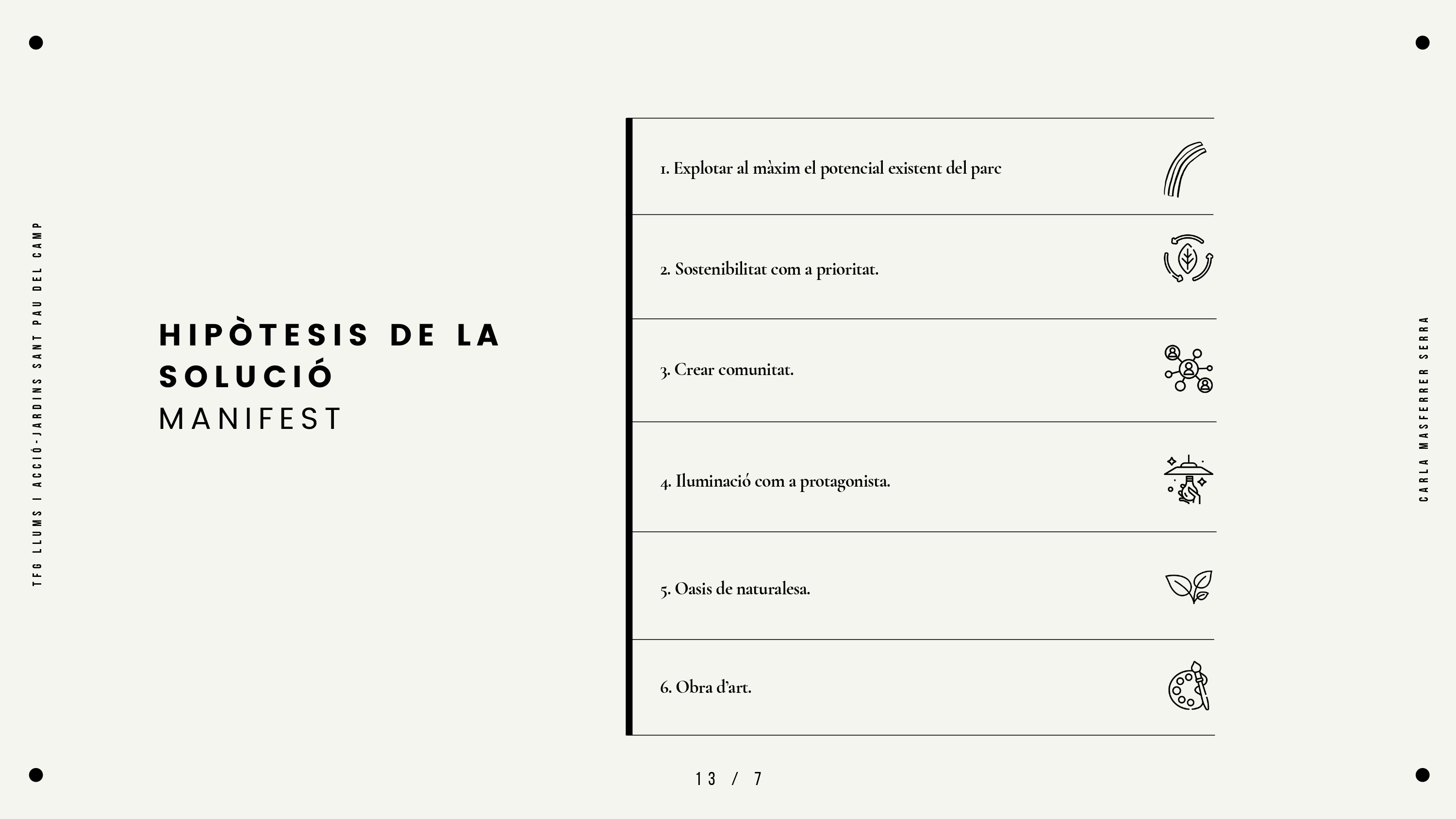 TFG灯光与行动

注：TFG可能是特定的缩写，由于缺乏更多背景信息，暂按原样保留如果TFG有特定含义，你可以提供更多信息，以便我给出更准确的翻译 丨Carla Masferrer Serra（推测为个人设计）-8