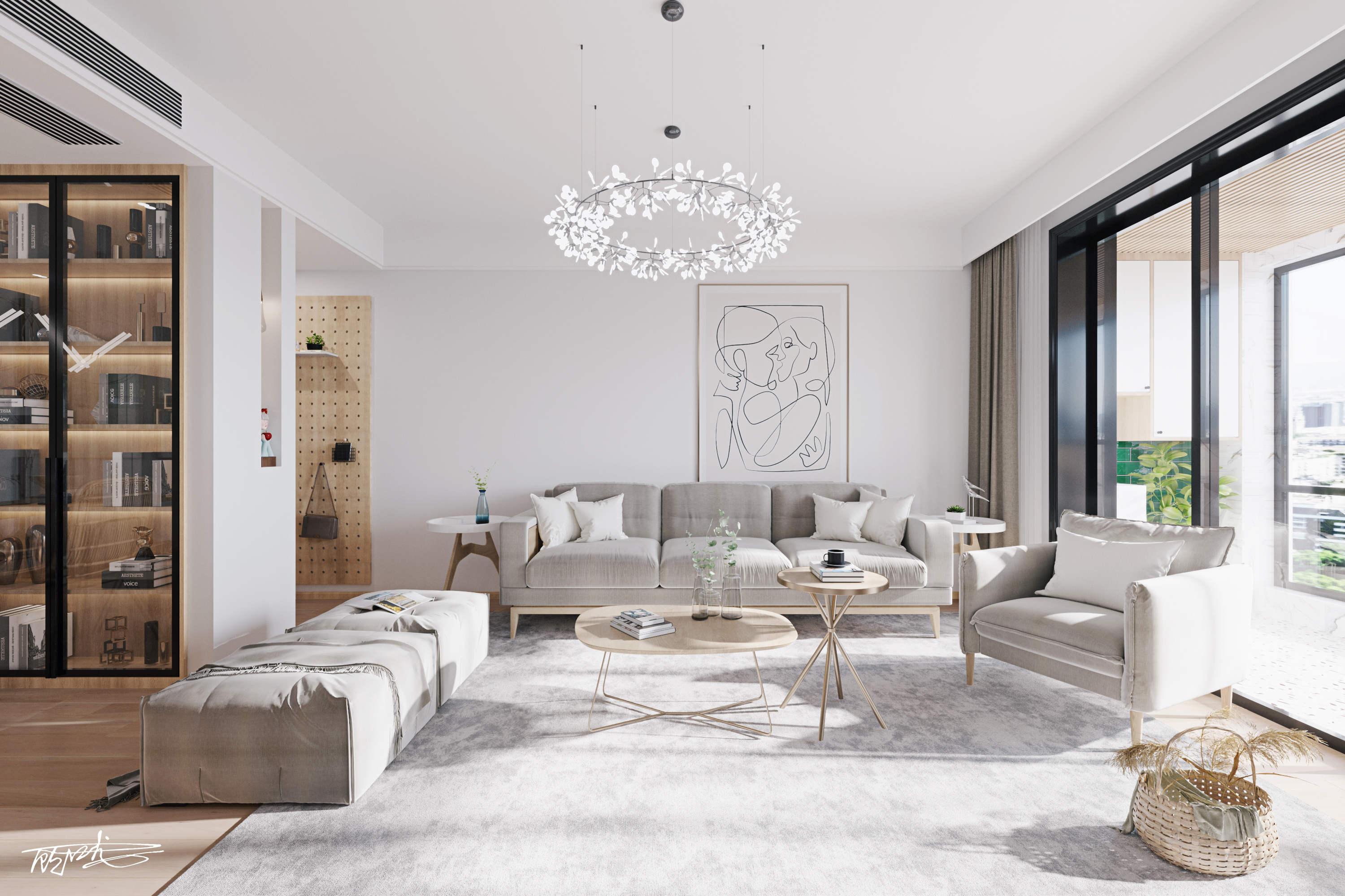 江苏南通源兴花苑 120 平米清新原味空间设计-5