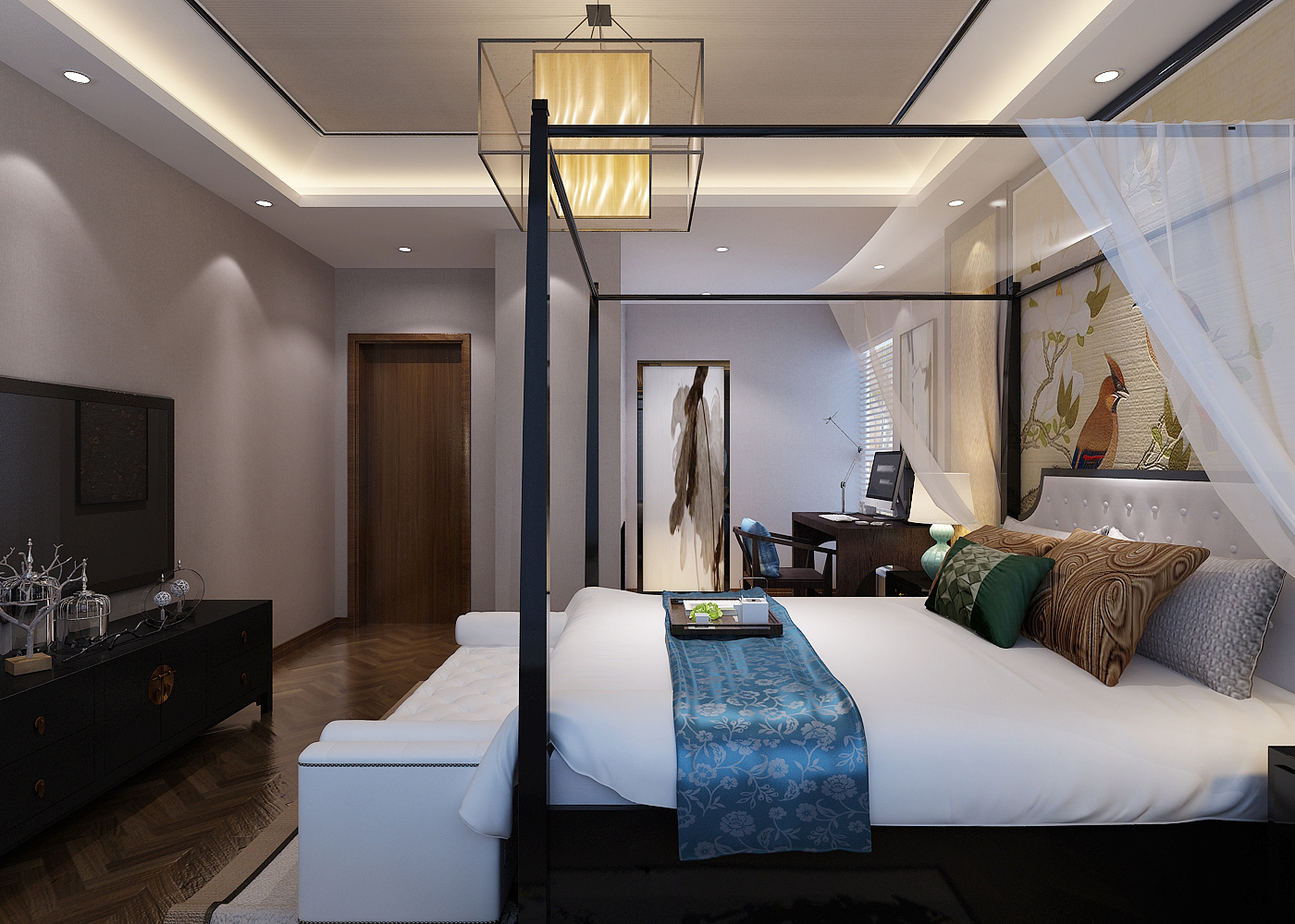 新中式 中式古典 奢华家装别墅样板房-18-34