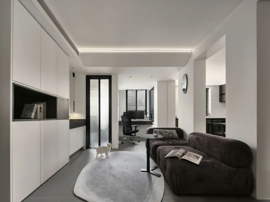 73㎡老房黑白灰简约改造丨壹石空间设计-21