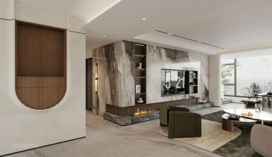 200㎡现代轻奢|以质感与温度,打造理想生活场域-34