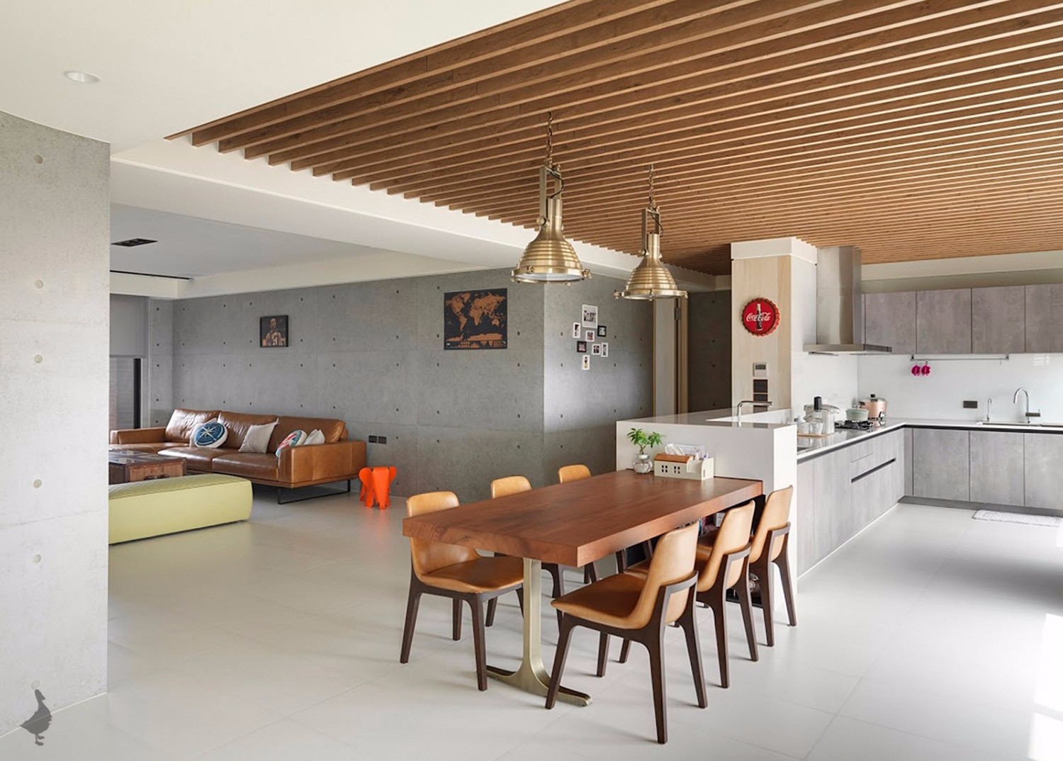 引舵·冠宇瑞空间设计 | 现代轻工业风水泥砖墙艺术涂鸦-6