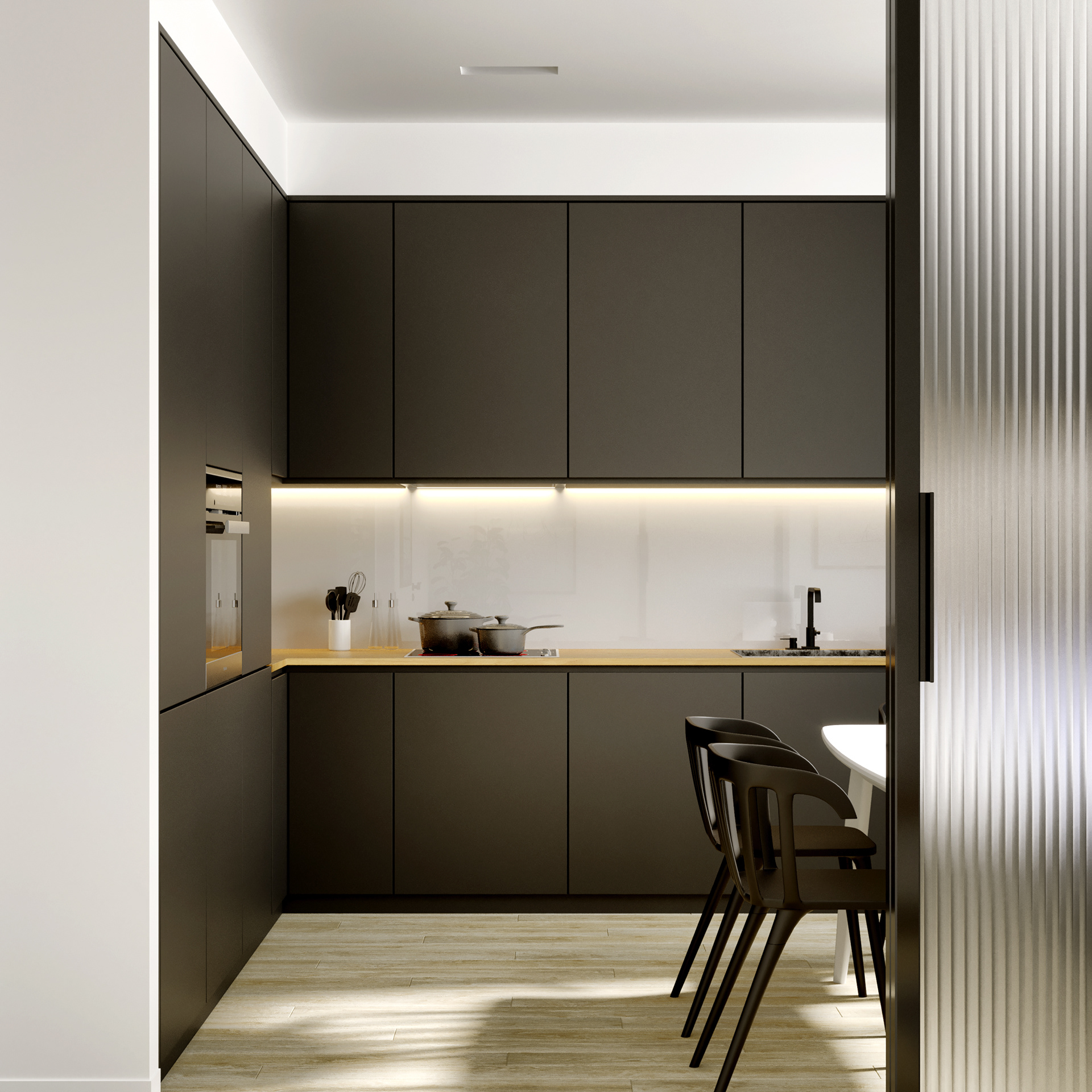 Minimalist Design Living & Kitchen-8