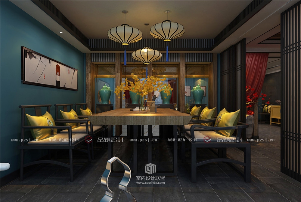 品味时尚空间，尊享超然舒适的新中式风抚顺主题餐厅设计效果图-25