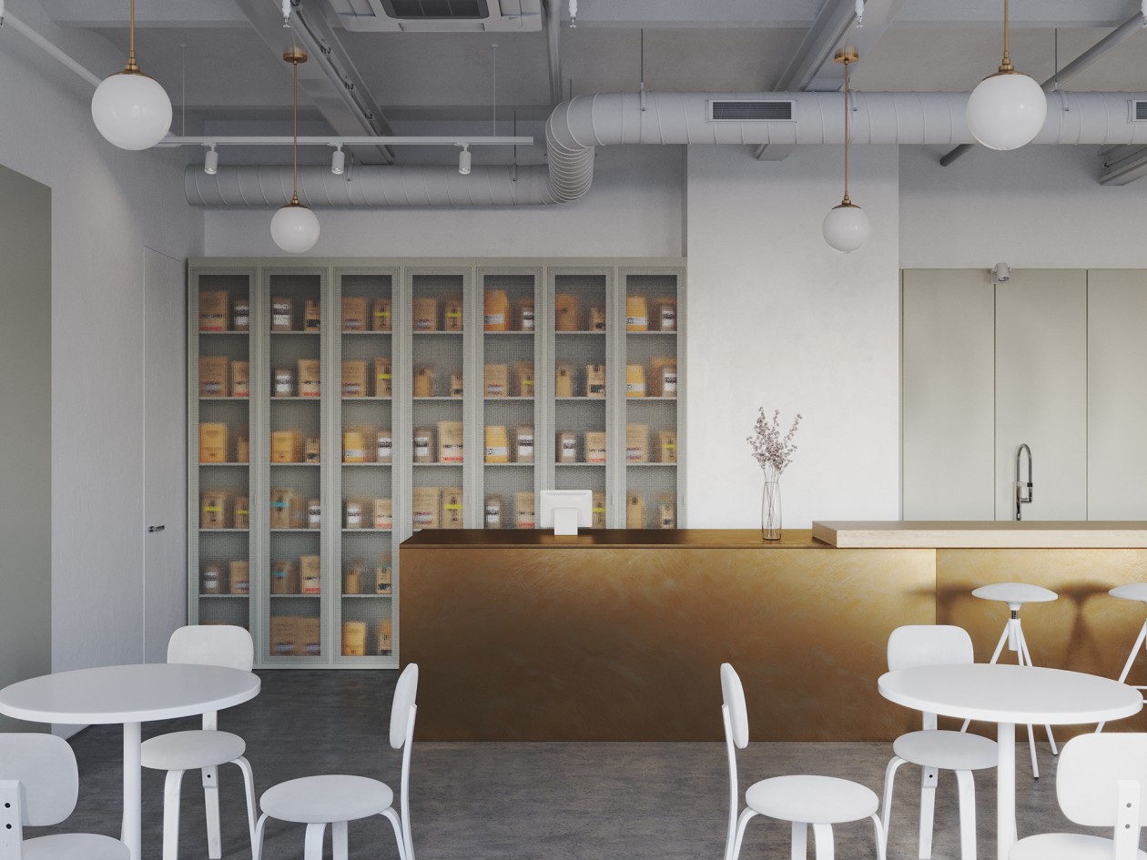 85㎡咖啡店设计 既清新又柔和-3