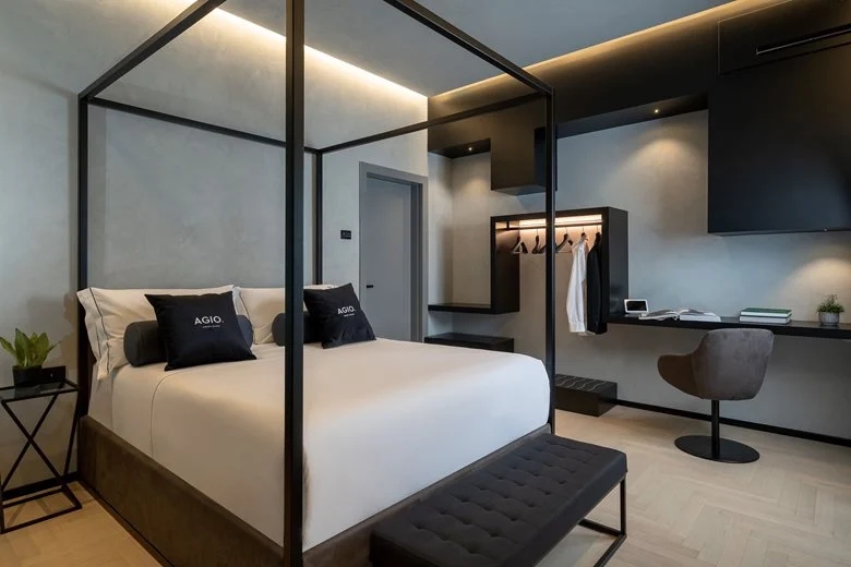 现代风格舒适而精致单一材料色块线条的民宿设计丨戈者设计-9