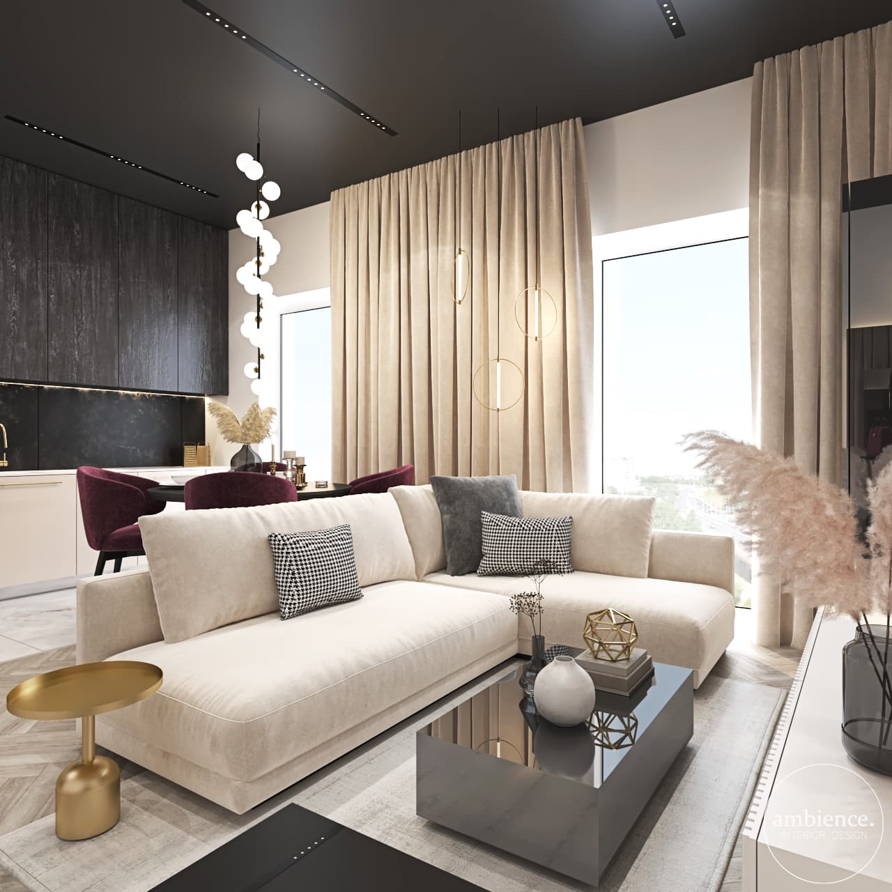 现代经典风带酒红色调室内项目丨波兰埃尔布隆格-17