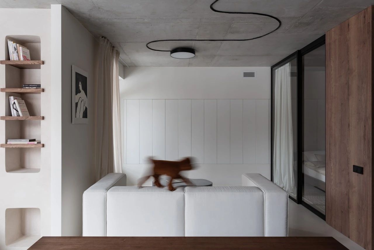 60㎡水泥灰原木风公寓设计-5