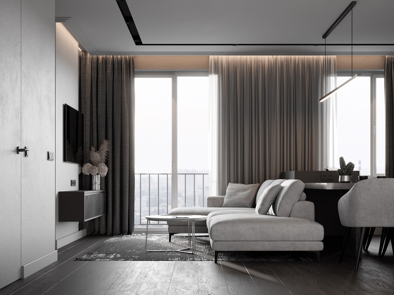 59㎡简约风小空间公寓设计 既舒适又精致！-1