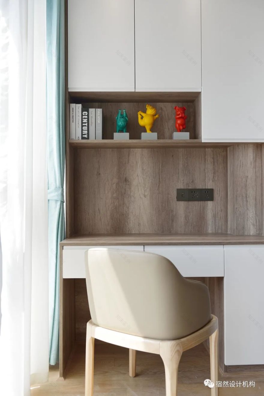 南昌 125㎡现代简约家居,黑白灰中融入绿色与橙色-101