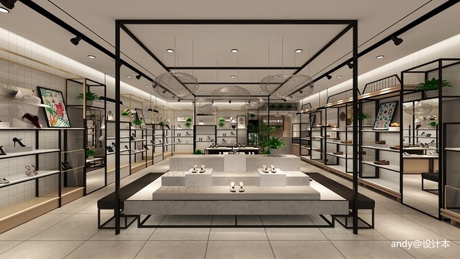 春达鞋店20万元95平米购物空间装修-12