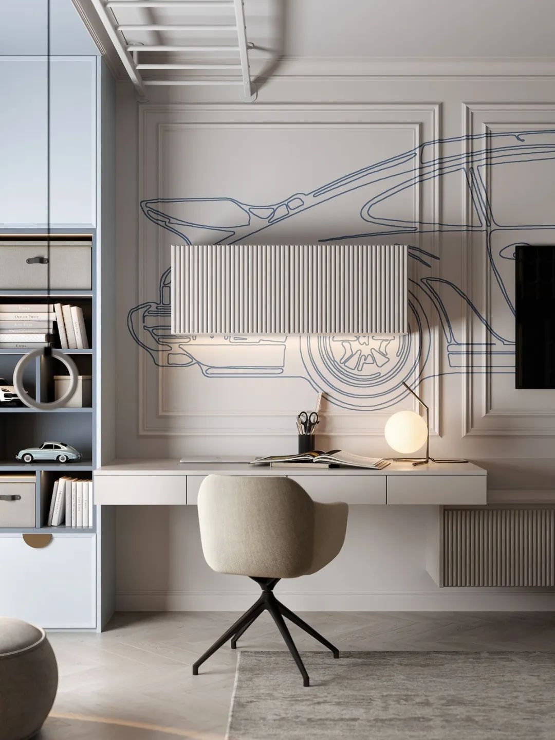 奶油色调黄铜细节,打造 120㎡精致高雅空间丨MARTA SHPACHENKO-33