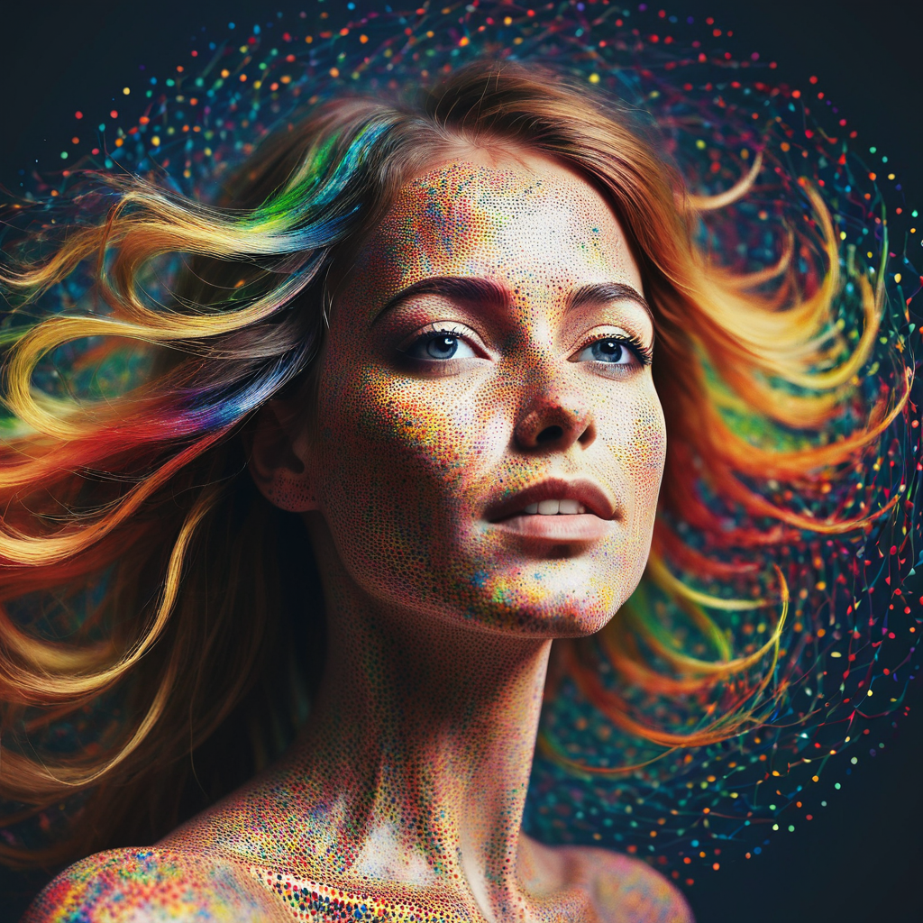 一个穿着彩色圆点的女孩 AI 艺术丨Öskar Design Öskar-7