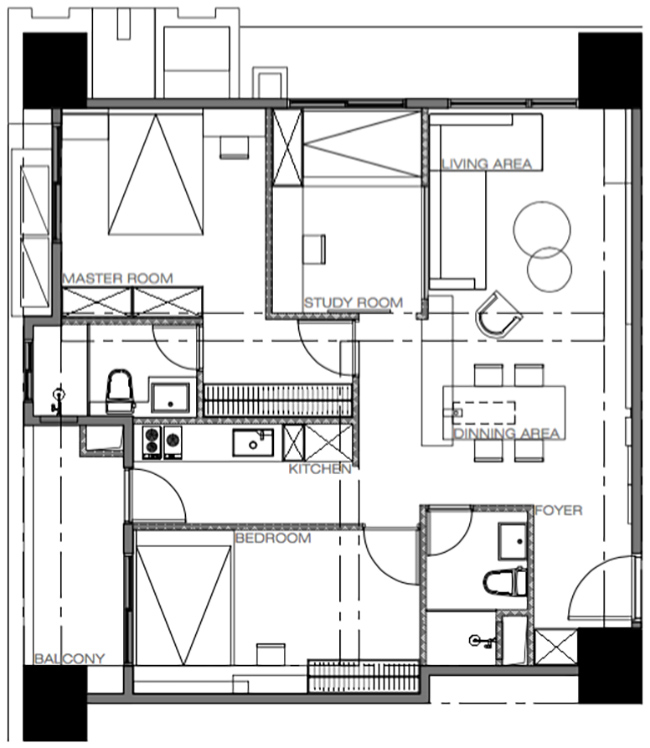 桃园 83㎡多层次舒适宅  16.A.DesignCrew-31