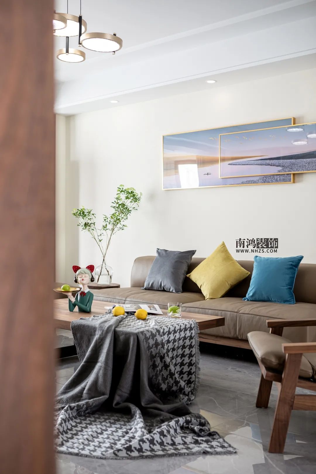 天一家园现代风格胡桃木家居设计丨浙江南鸿装饰-32