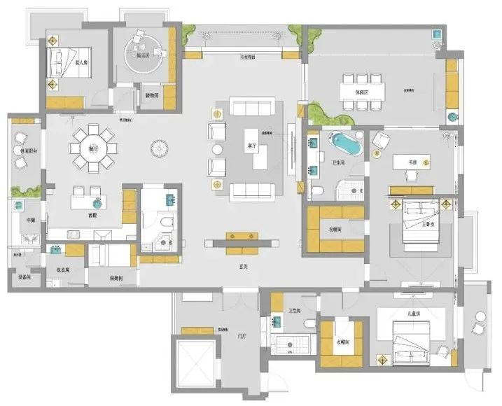 紫薇公园轻奢平层丨青马别墅空间设计-30