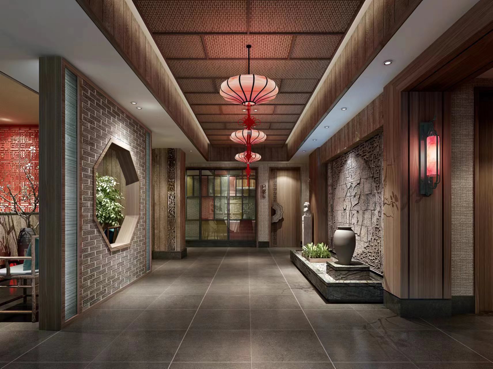 中式餐厅效果图-4