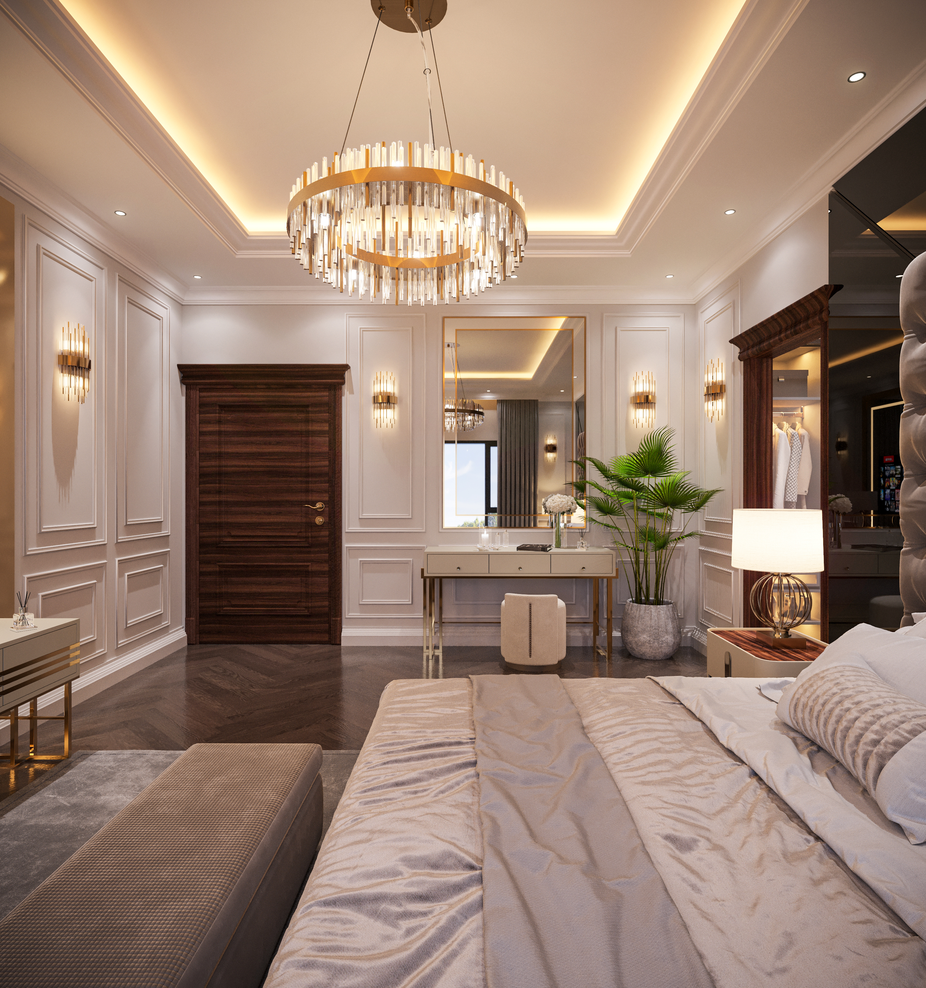 Bed room bath with wardrobe-3