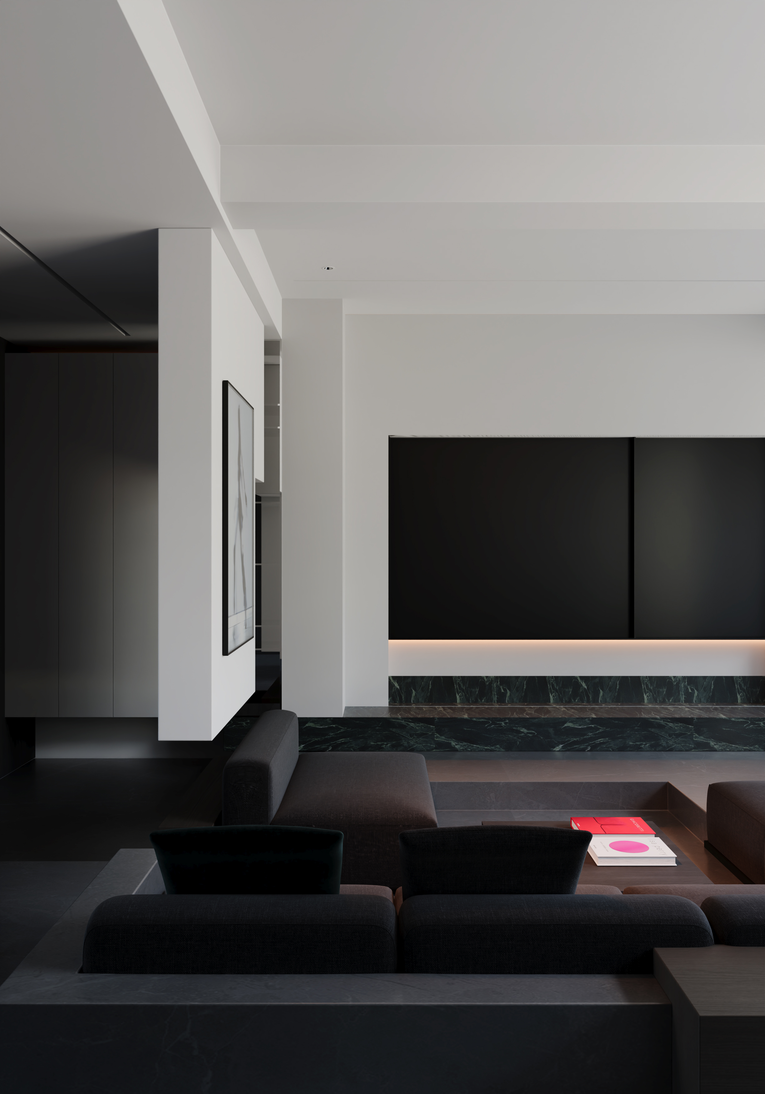 黑白灰现代客餐厅案例-4