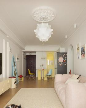 95㎡色彩多变的少女风轻法式